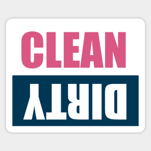 Clean / Dirty Magnet | Navy & Pink Sticker